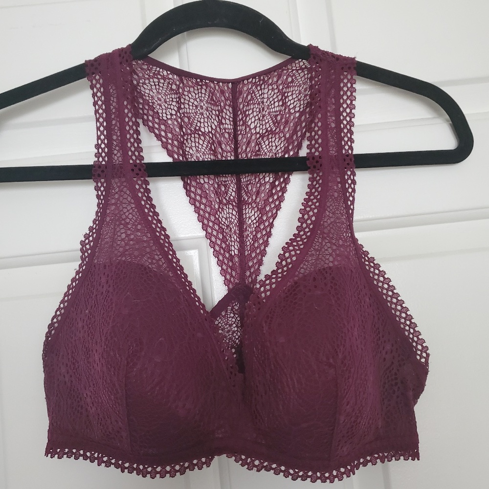 Victoria secret maroon purple bralette large